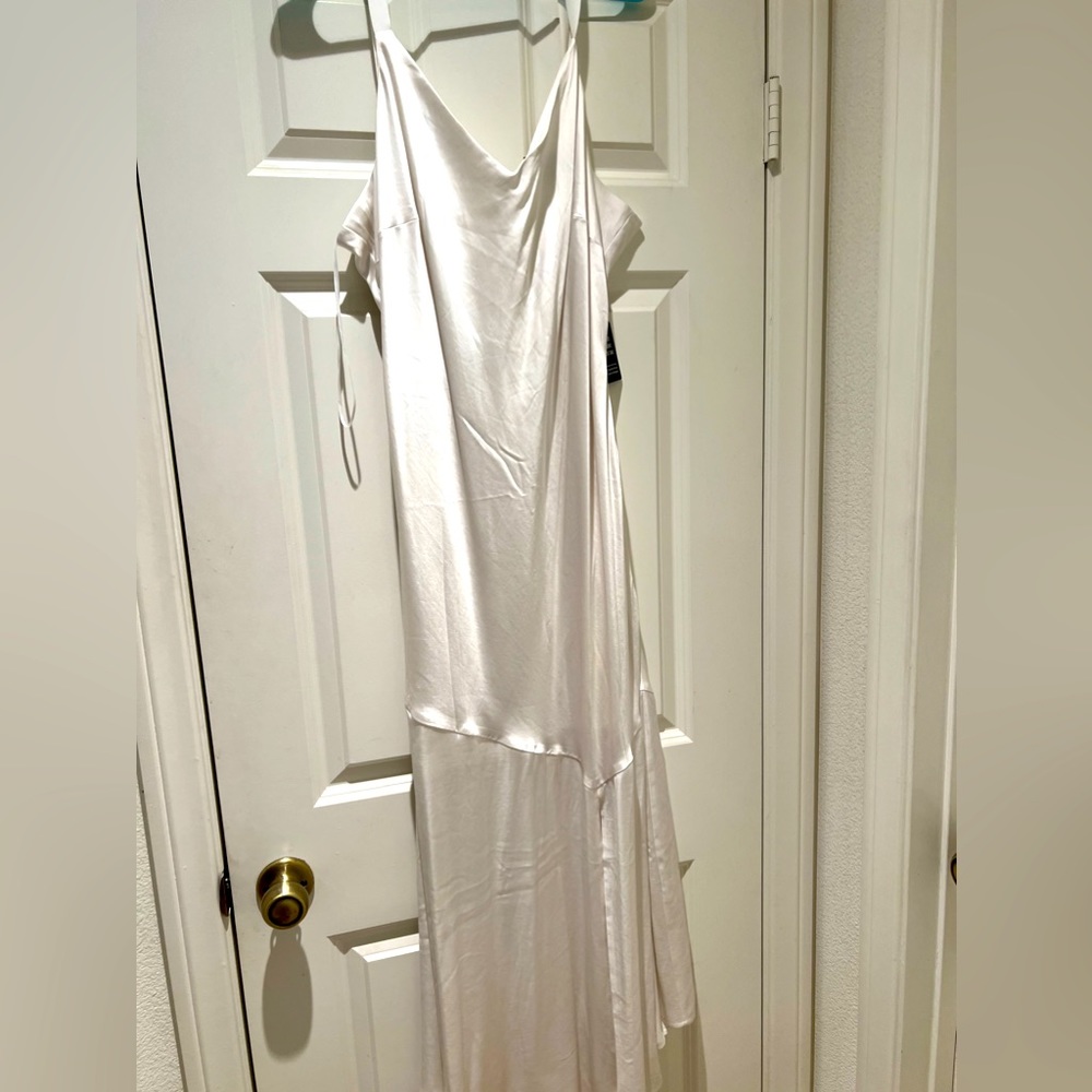 White long satin dress